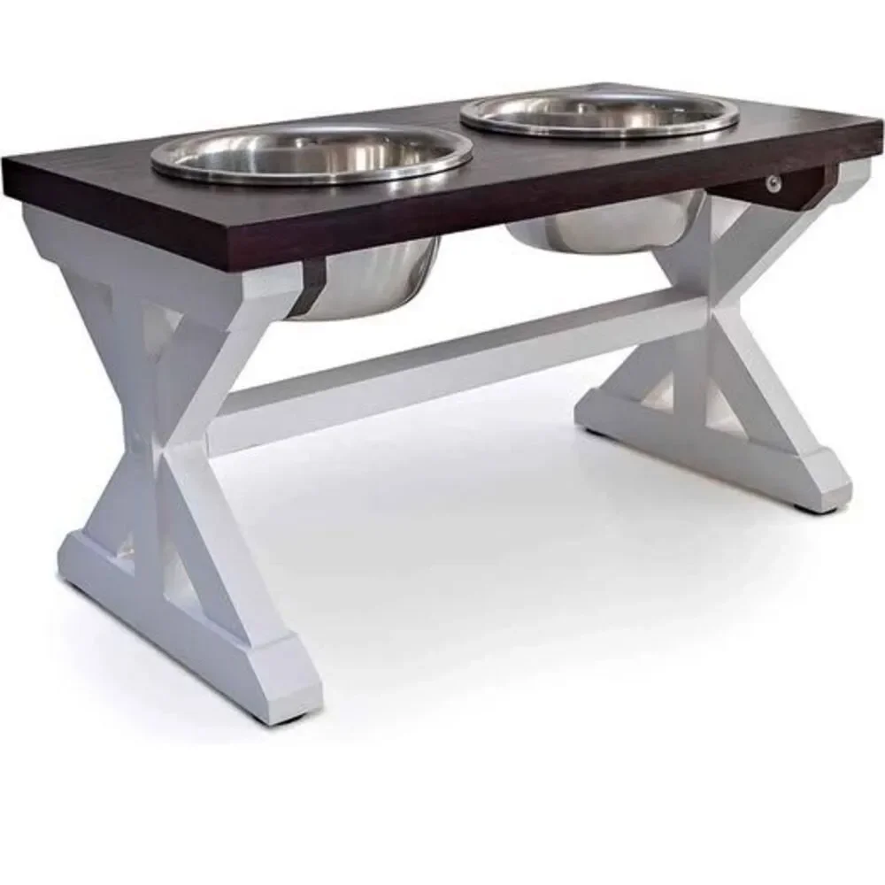 Modern Farmhouse Dog Bowl Stand, Dog Bowls Elevated Dog Food Stand, Raised Dog B
